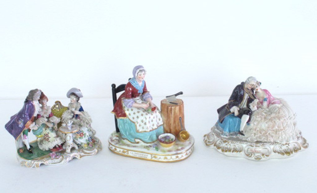 Group of Three Porcelain Figurines (1 of 10)