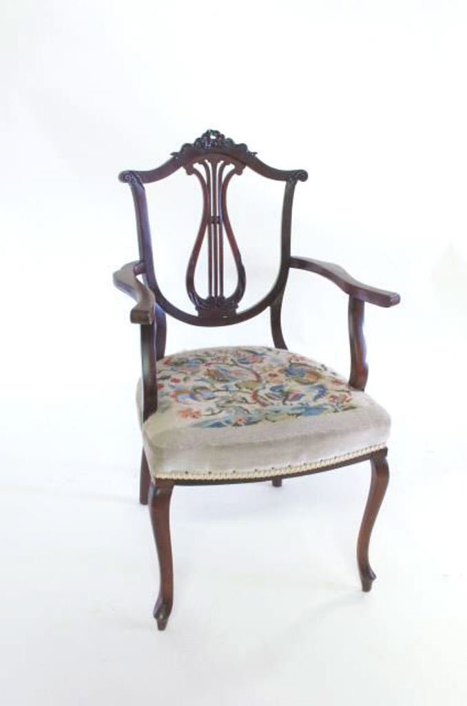 Antique Needlepoint Upholstered Armchair (1 of 10)
