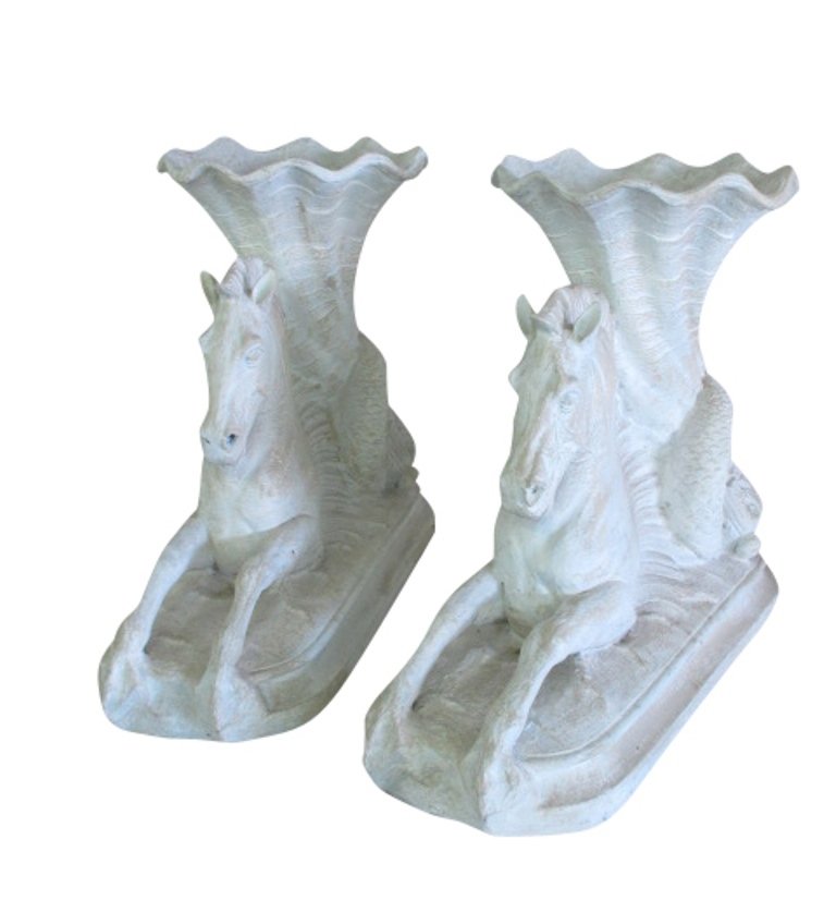 Pair Hippocampi Form Decorative Planters (1 of 5)