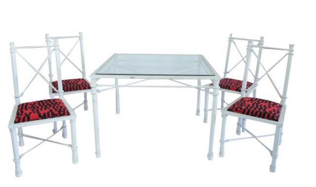 Wrought Iron Table with Four Chairs (1 of 8)