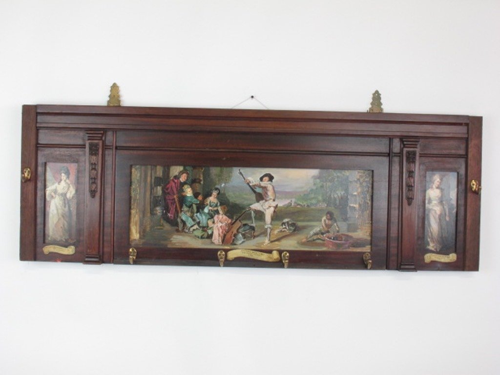 Mahogany Panel with Inset Paintings (1 of 10)