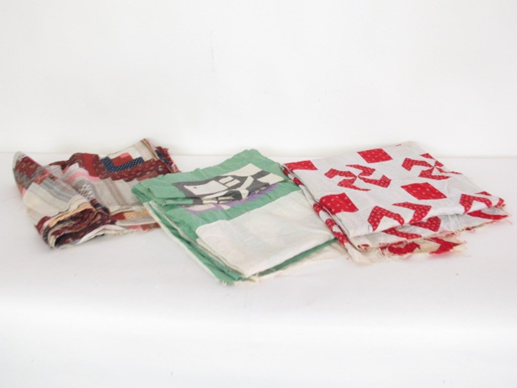 Three Large Hand Sewn Quilt Faces (1 of 3)