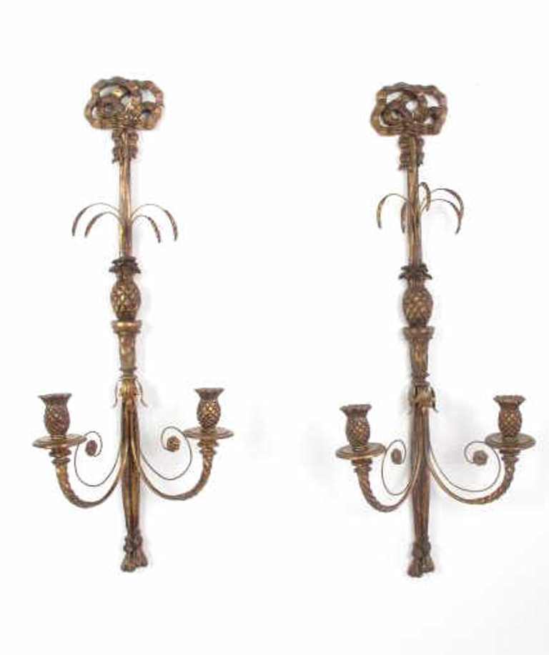 Pair Decorative Wooden Wall Sconces (1 of 7)