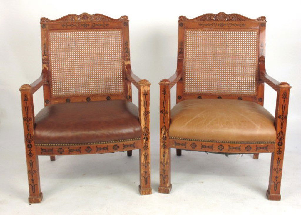 Pair Empire Style Arm Chairs (1 of 6)
