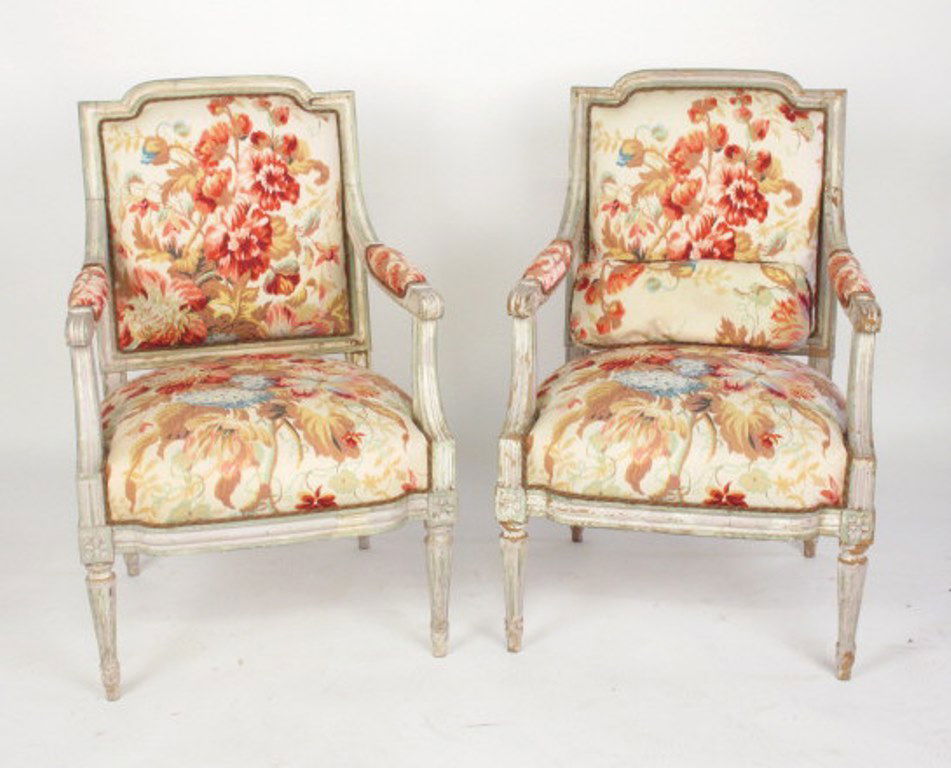Pair of Floral Fauteuils (1 of 6)