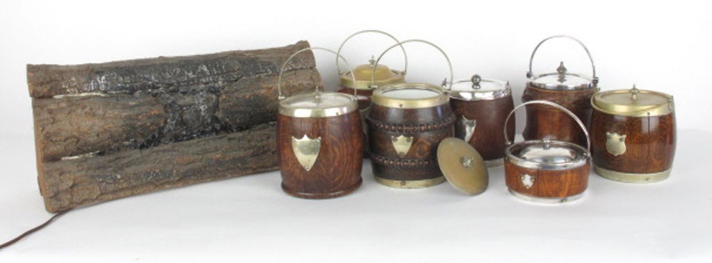 Collection of Small Barrels and Fireplace Light (1 of 10)