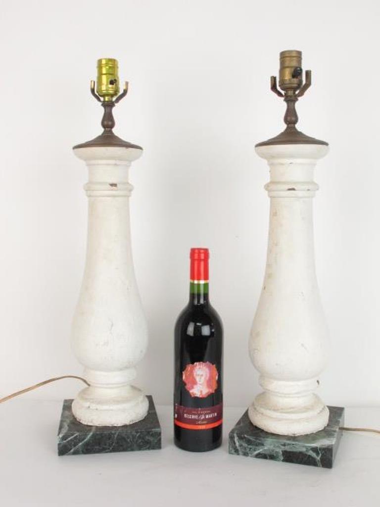 Pr Wooden Baluster Form Lamp (1 of 5)