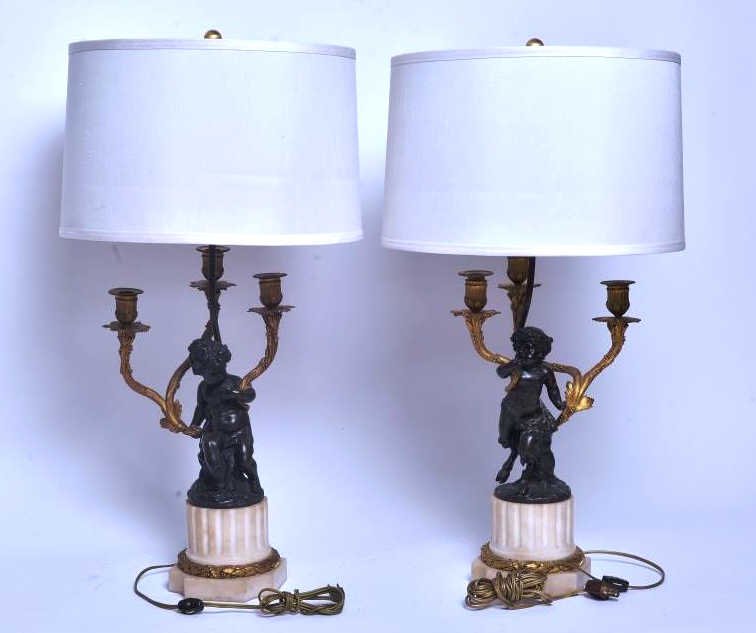 Pr Figural Bronze Candelabra (1 of 3)