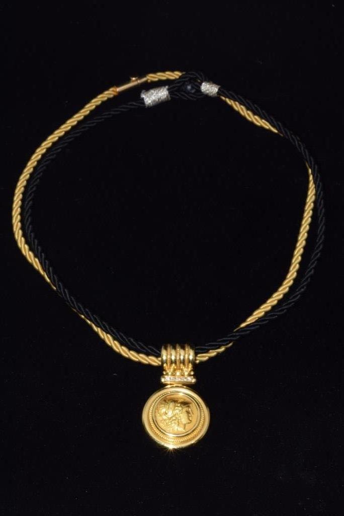18k Yellow Gold Coin Pendant Necklace (1 of 6)