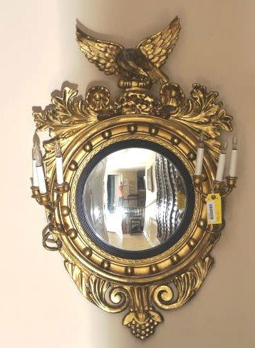 Georgian Gilt Carved Convex Mirror (1 of 3)