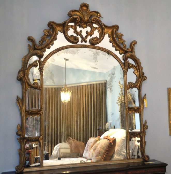 Carved Gilt Wood Over Mantle Mirror (1 of 5)