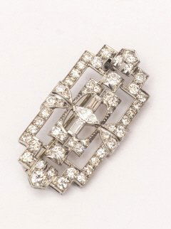 Platinum Antique Bar Style Brooch (1 of 3)