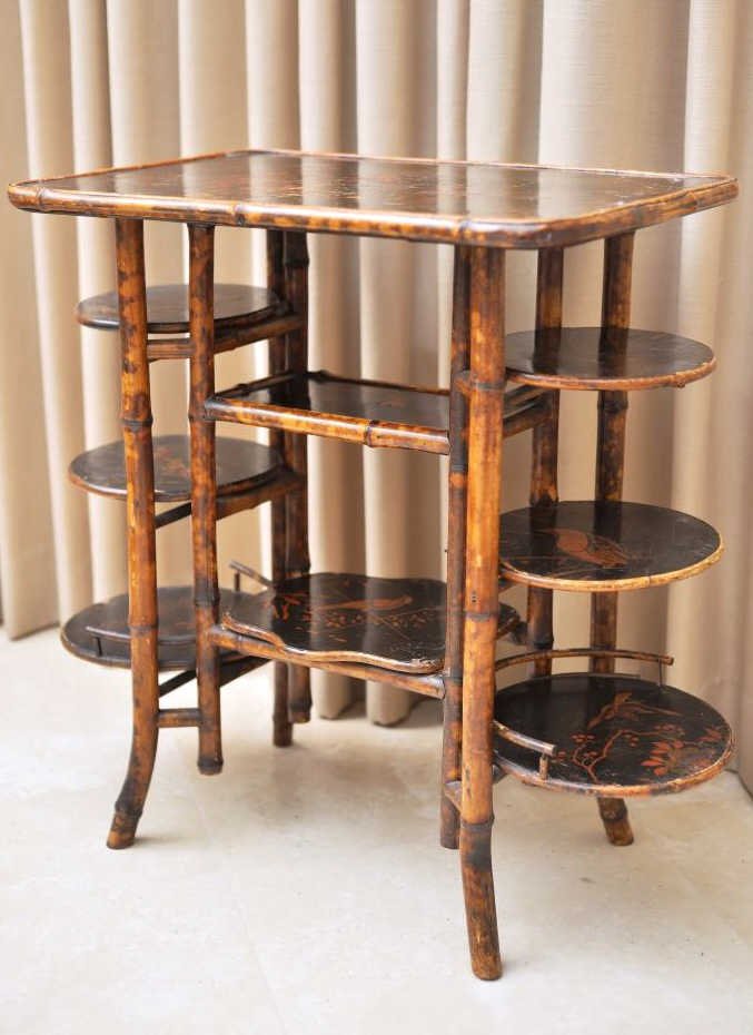 Lacquer Decorated Rattan Occasional Table (1 of 10)