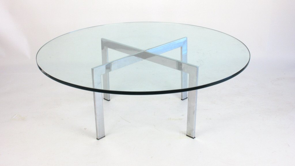 Chrome Base Table with Round Glass Top (1 of 4)