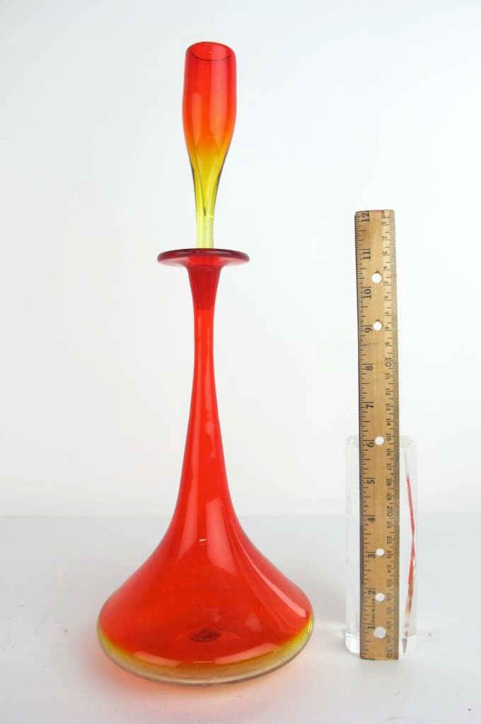 Blenko Glass Stoppered Bottle Vase (1 of 4)