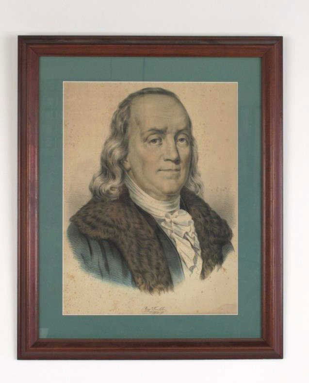 Vintage Lithograph of Benjamin Franklin (1 of 6)