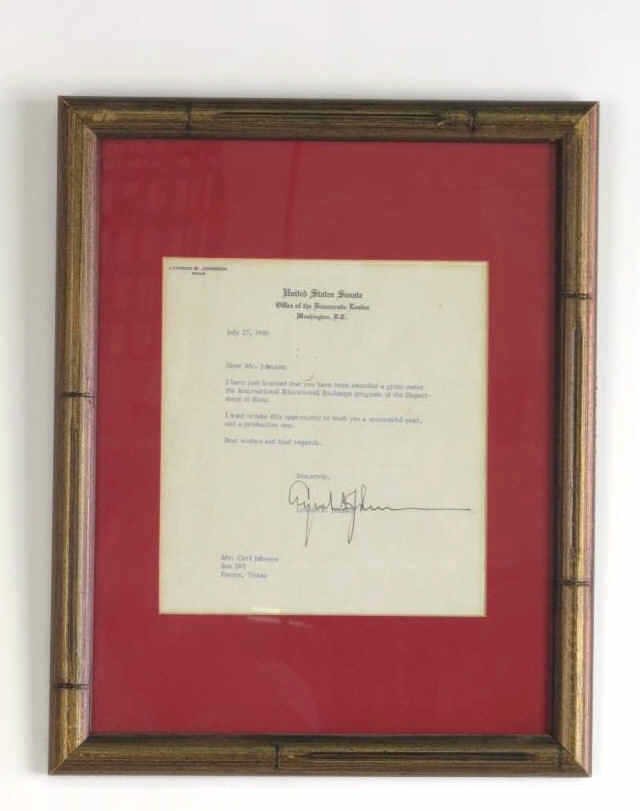 Signed Letter from Lyndon B. Johnson (1 of 3)