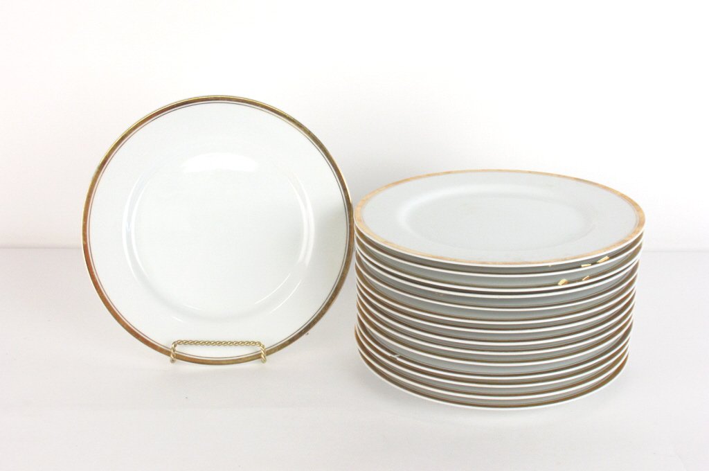 Set of 15 Sheffield Regency Gold Dinner Plates (1 of 4)