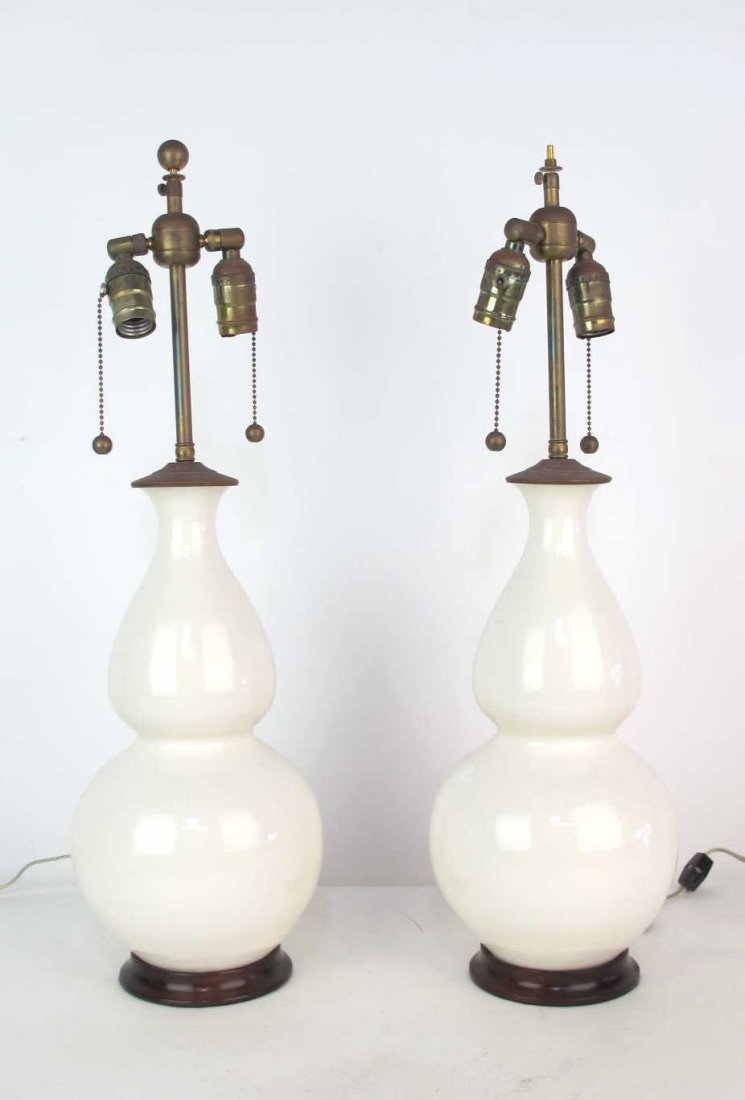 Pair of Chinese White Glazed Lamps Pair of Chinese (1 of 8)