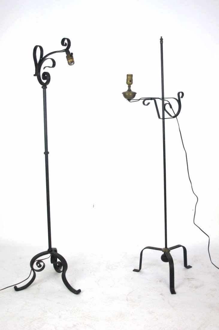 Two Vintage Cast Iron Floor Lamps Two cast iron floor . (1 of 4)