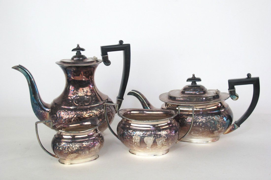 English Silverplated Tea Service Four piece with (1 of 5)