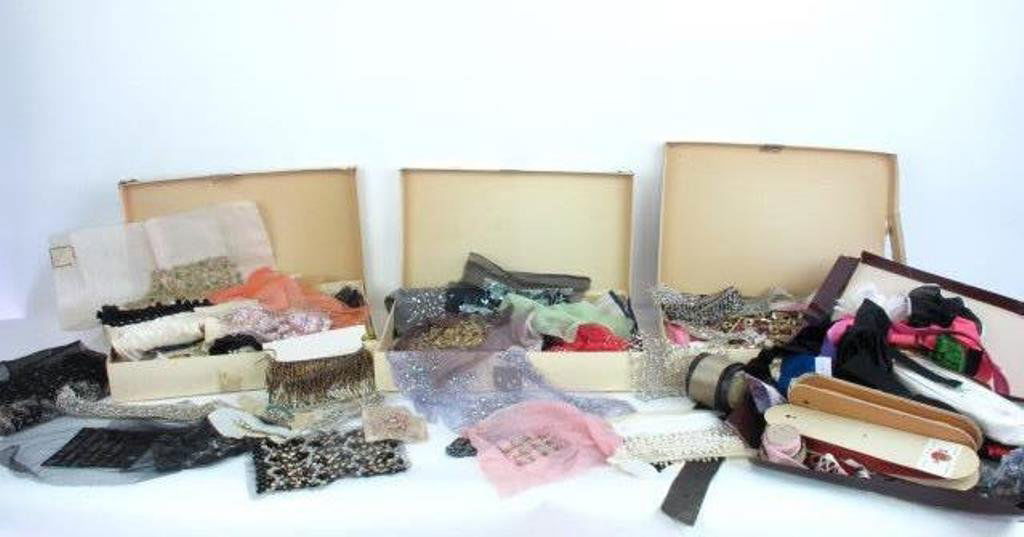 Four Boxes of Trimming and Ribbons Four boxes full of (1 of 10)