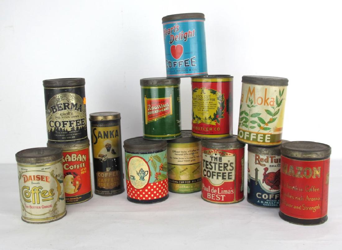 Collection of 13 Coffee Tins Vintage coffee tins by (1 of 5)