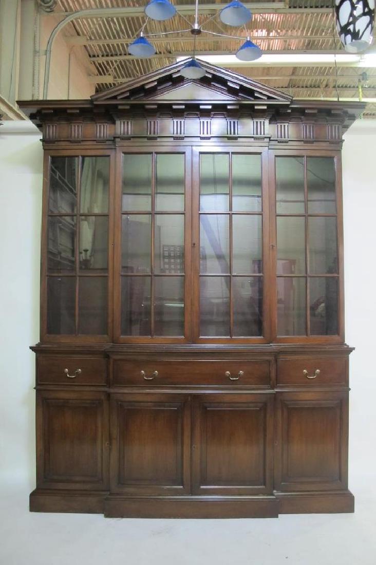 Mahogany Breakfront With Architectural Pediment 20th (1 of 6)