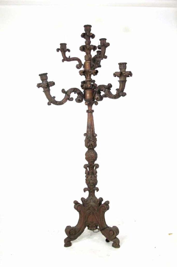 Italian Carved Wood Floor Lamp Carved wood floor lamp (1 of 6)