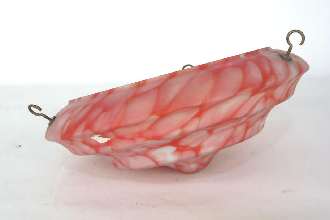 French Art Glass Hanging Fixture Red and pink art glass (1 of 3)