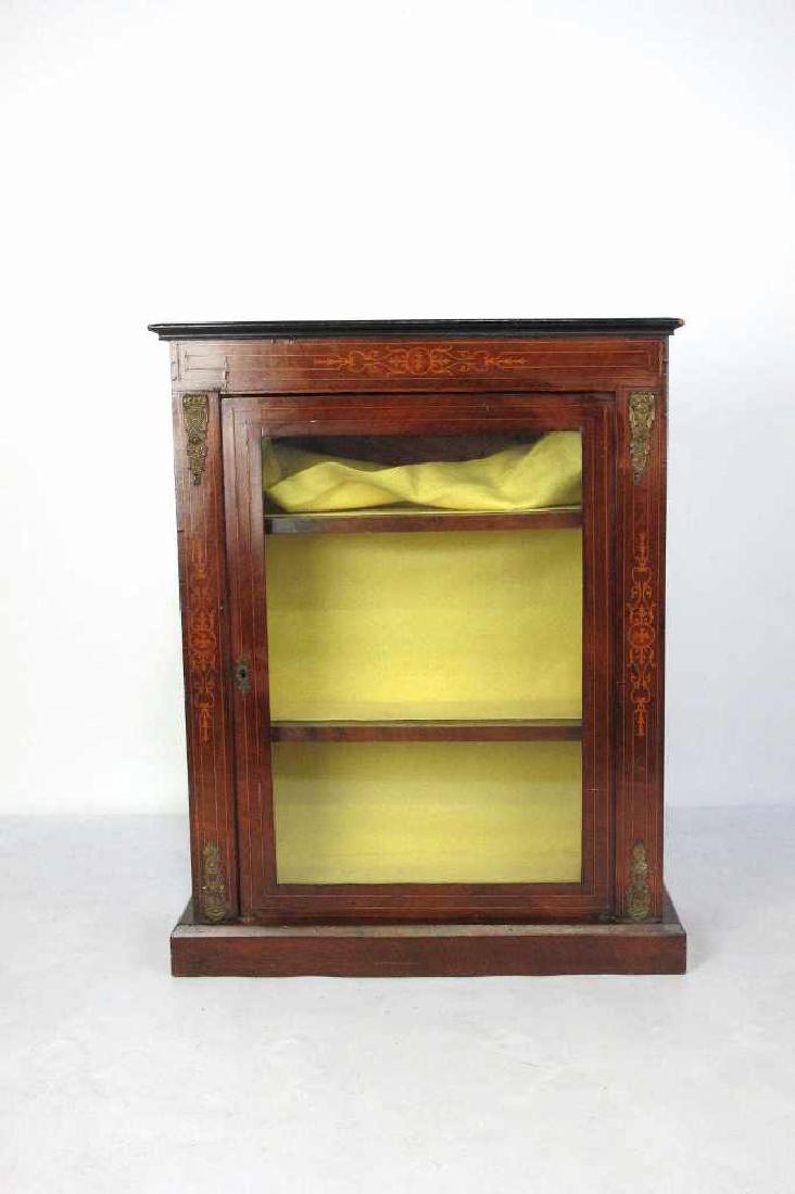Victorian Inlaid Console Cabinet Rectangular top above (1 of 6)