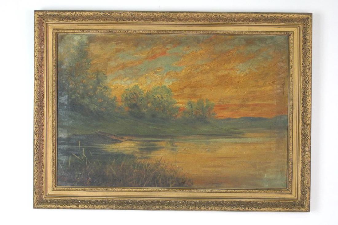 Signed Oil on Canvas Landscape Oil on canvas depicting (1 of 6)