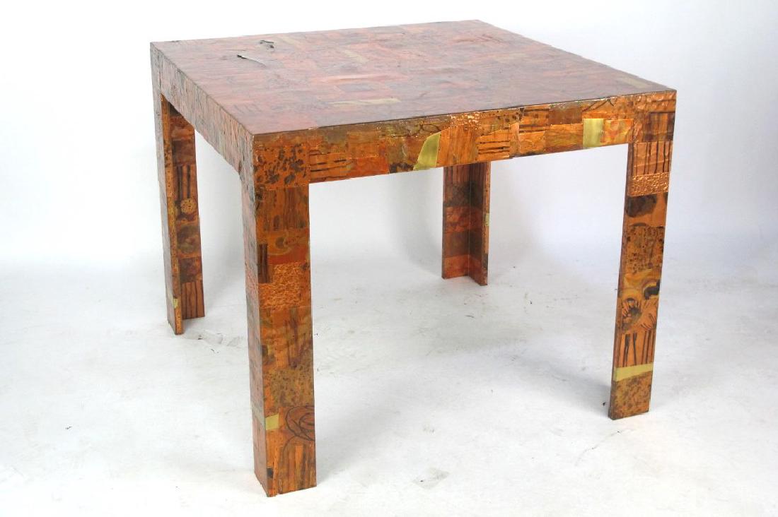 Mid-Century Copper Veneered Card Table Paul Evans style (1 of 4)