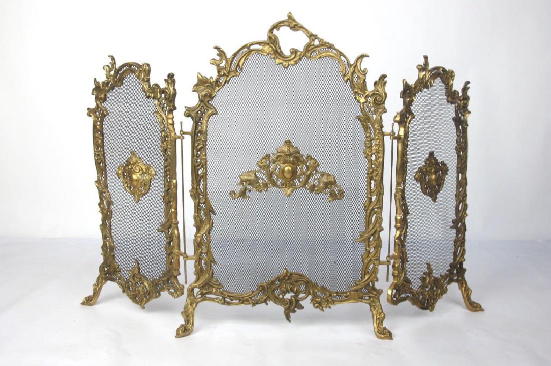 French Brass Fire Screen (1 of 5)