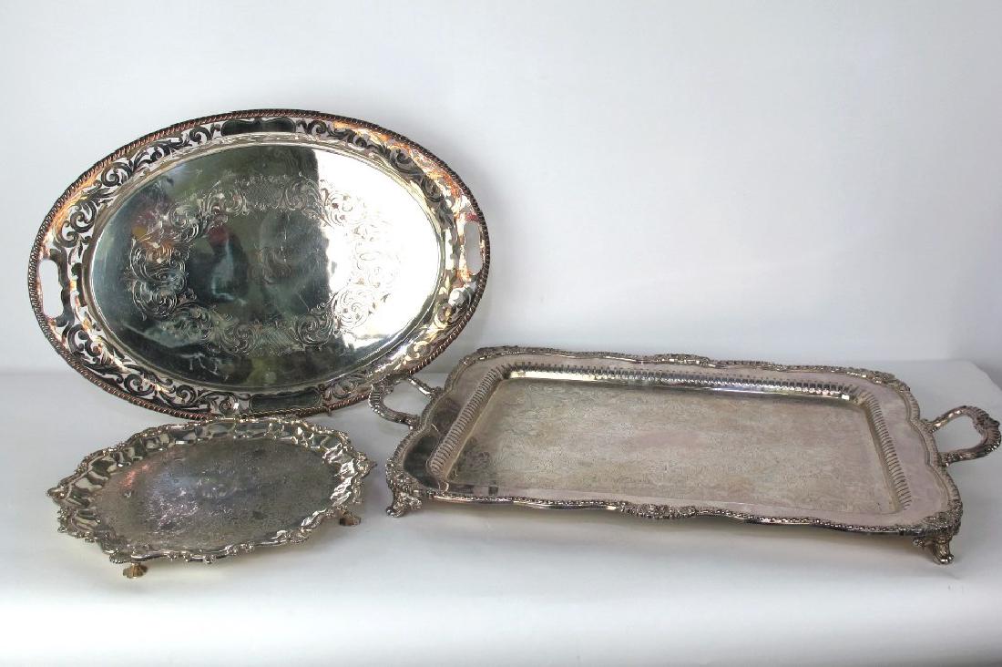 Lot of Three Silverplate Trays (1 of 12)