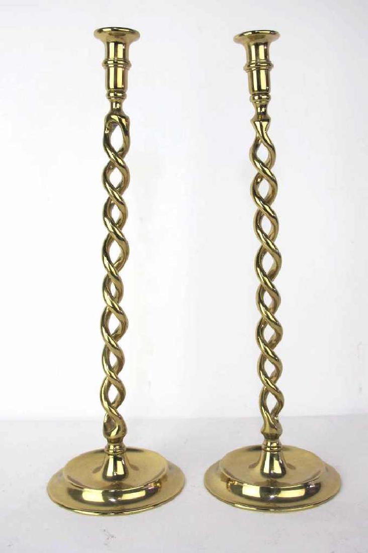 Pair of Brass Candlesticks Pair of brass candlesticks. (1 of 4)