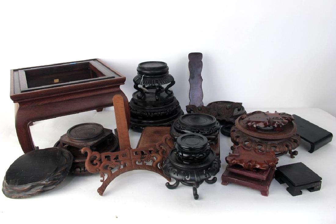 Large Lot of Chinese Bases Grouping of carved wooden (1 of 6)
