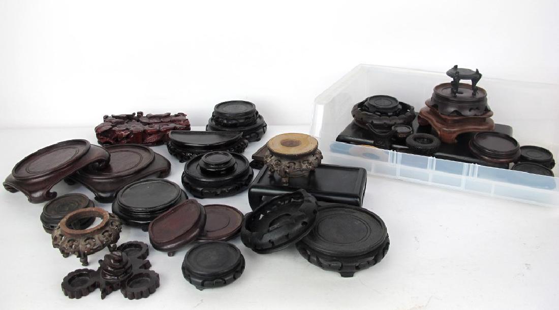Lot of Antique Chinese Carved Bases Grouping of antique (1 of 7)