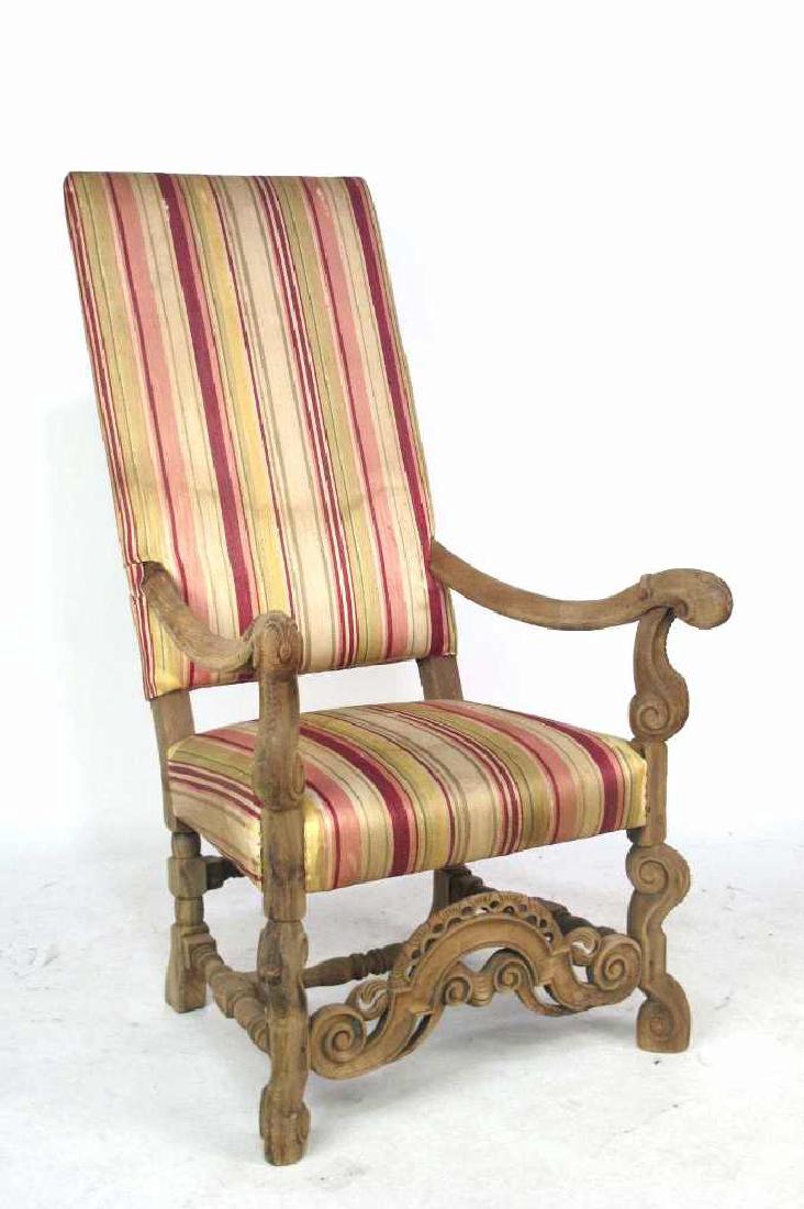 Bleached Finish French Armchair High back armchair (1 of 6)