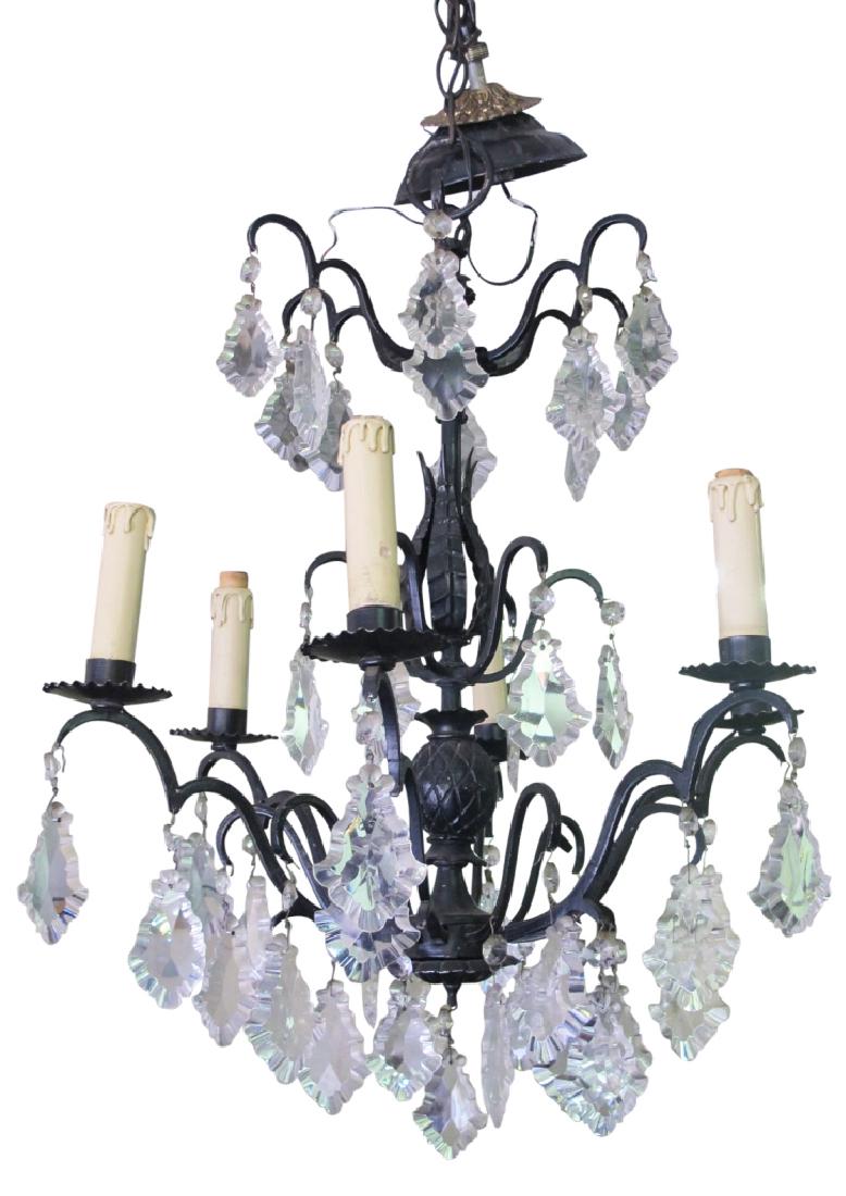 Black Painted Wrought Iron Chandelier (1 of 4)