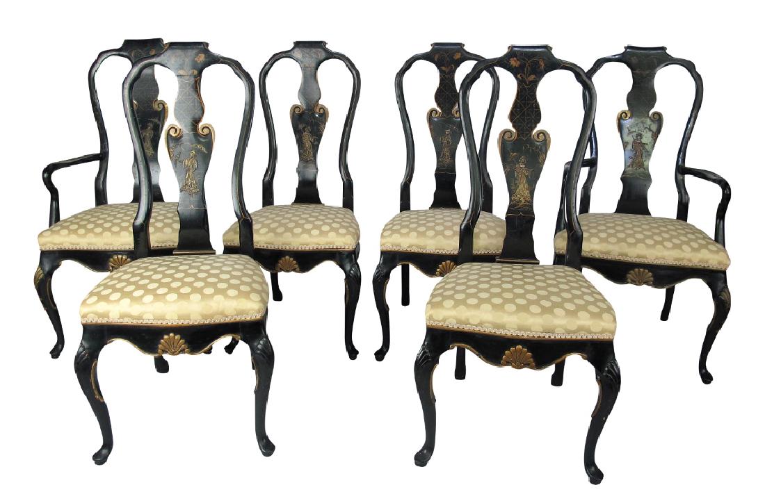 Set 6 Painted Queen Anne Chairs (1 of 7)