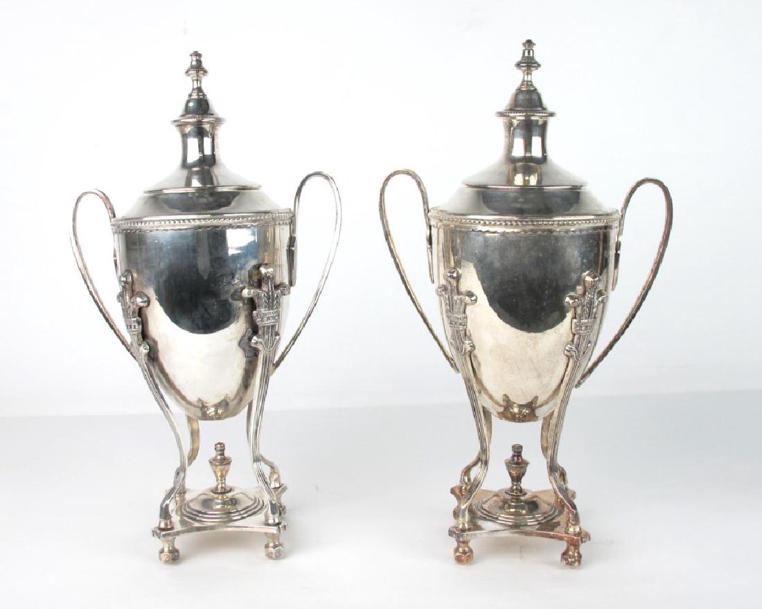 Pair of Silver Plated Urns (1 of 8)