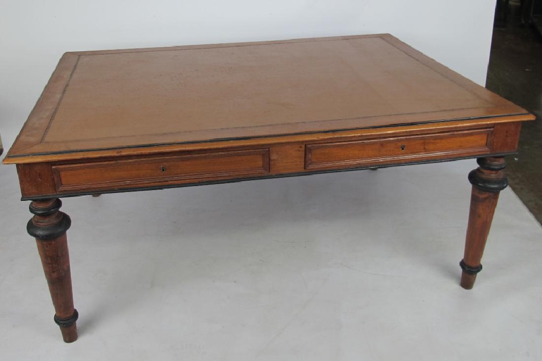 Mahogany Leather Top Partners Desk (1 of 7)