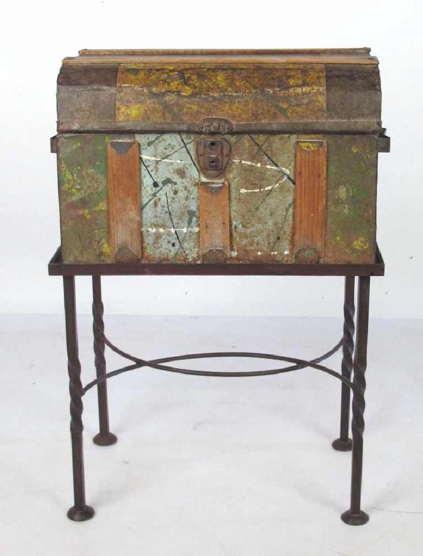Old Trunk on Iron Stand (1 of 6)