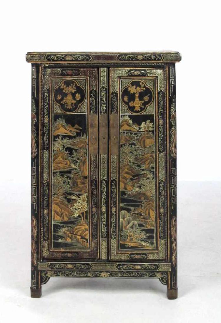 Asian Lacquered Miniature Cabinet (1 of 7)