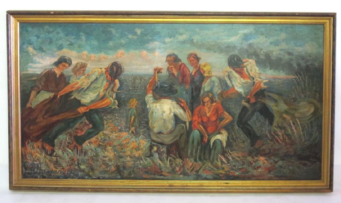 Mid. Century Oil on Canvas Painting (1 of 7)