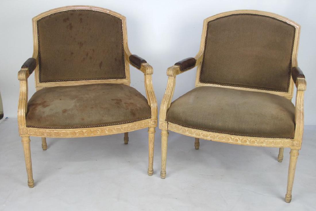Pair Louis XVI Style Armchairs (1 of 8)