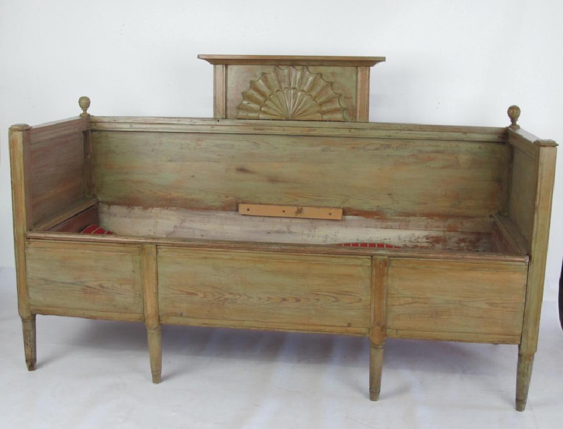 Carved Blonde Wood Bench (1 of 8)