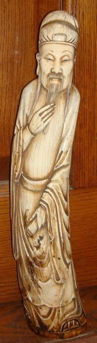 Large (23") Chinese Ivory Carving Ming Dynasty