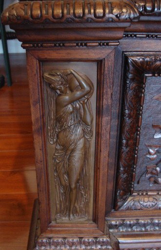 Antique French Oak Canopy Bed Barbedienne Bronze - 2
